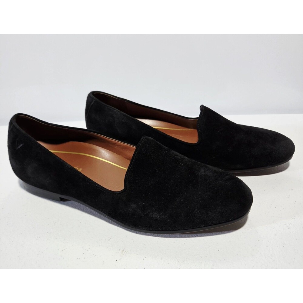 VIONIC Willa Women's Black Suede Flats Loafers Slip On Shoes US Size 6